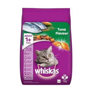 Whiskas Adult (+1 year) Dry Cat Food Food, Tuna Flavour, 1.2kg Pack